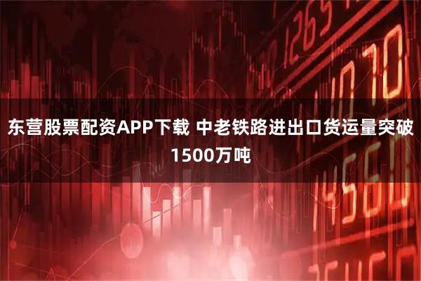 东营股票配资APP下载 中老铁路进出口货运量突破1500万吨